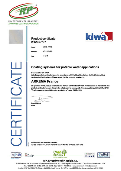 KIWA - Rivestimenti plastici RP