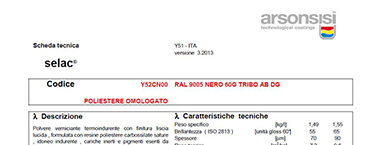 scheda tecnica Polvere poliestere - RP Rivestimenti plastici Torino